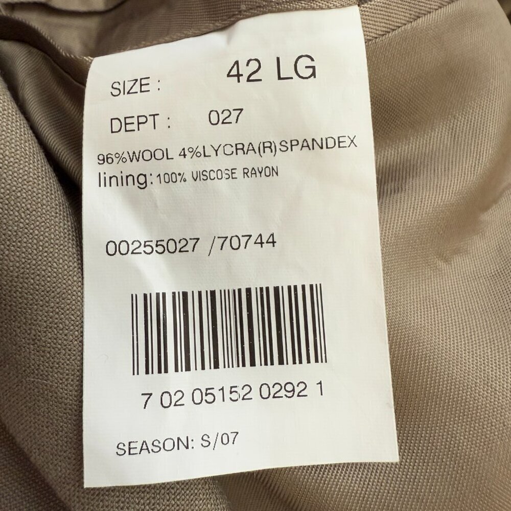 Brooks Brothers 346 Wool Sport Coat Dinner Jacket Blazer Men's 42L Tan Stretch - Picture 14 of 14
